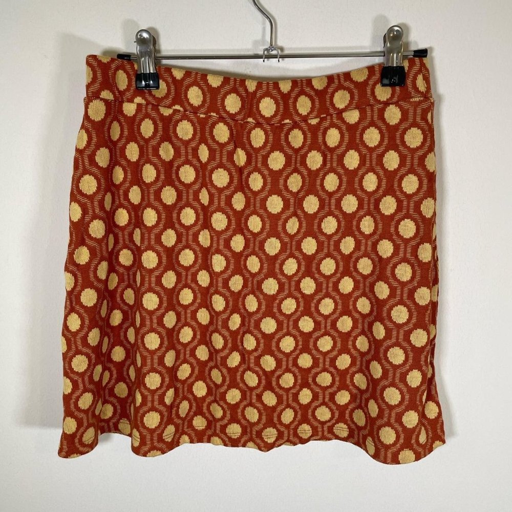 Zara Brown Orange Yellow Retro Print Skirt